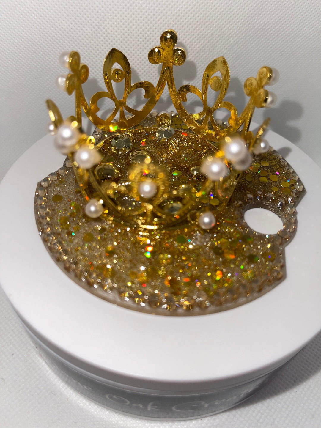 Gold Bling Rhinestone Crown 40 oz Topper, Diva Topper, Queen Topper, Rhinestone Tumbler Lid 3D decorative tumbler lid unique gift