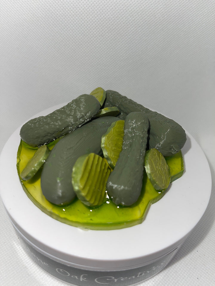 Pickle themed 20/30 or 40 oz Stanl ey tumbler topper, dill pickles pickle slices, pickle lover gift, 3D Decorative Lid Attachment
