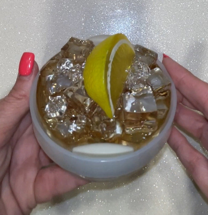 Iced Tea Lemon Tea Drink Stanl ey Decorated Tumbler Lid, Drink Lid with Ice and Fruit topper, 30 or 40 oz 3D decorated drink lid, customize