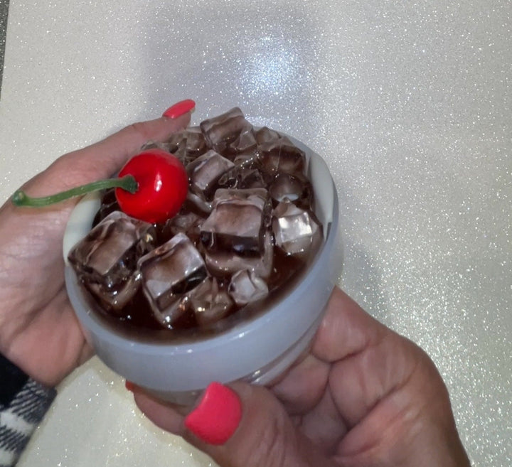 Iced Cola Soda Decorated Stanl ey Tumbler Lid (with or without fruit), Handmade Soda with Ice lid topper, 30 or 40 oz 3D decorated drink lid