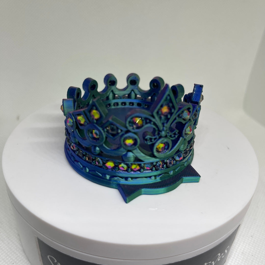 Color-shifting Mermaid Rhinestone Crown Topper, Diva Bling Topper, Queen Topper Rhinestone Tumbler Lid 3D decorative tumbler lid attachmen