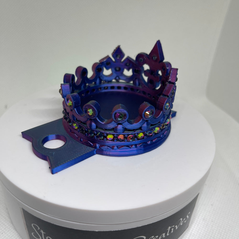 Color-shifting Mermaid Rhinestone Crown Topper, Diva Bling Topper, Queen Topper Rhinestone Tumbler Lid 3D decorative tumbler lid attachmen