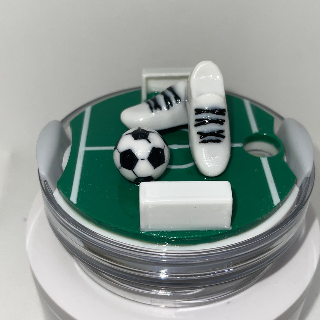 Soccer Tumbler Topper for 40 oz tumblers, 40 oz 3D Sports tumbler topper, 3D Futball Topper, unique gift