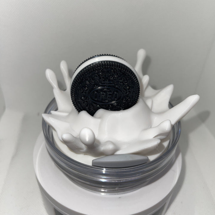 Chocolate cookie milk splash Stanl ey Decorated Tumbler Lid, 40 oz Stanley 3D decorated drink lid