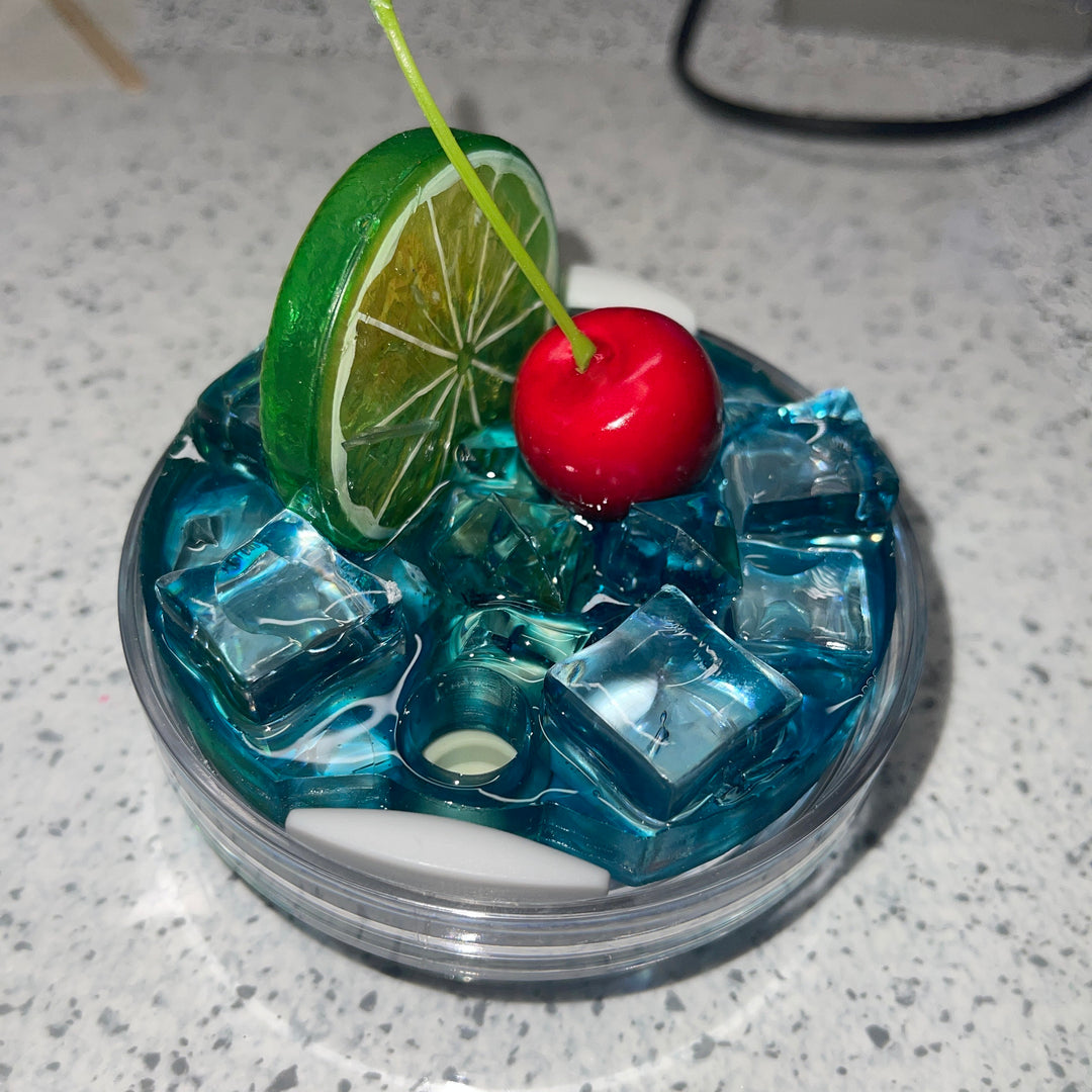 Ocean water and fruit 30 and 40 oz Stanl ey tumbler topper, 3D Decorative tumbler Lid Attachment