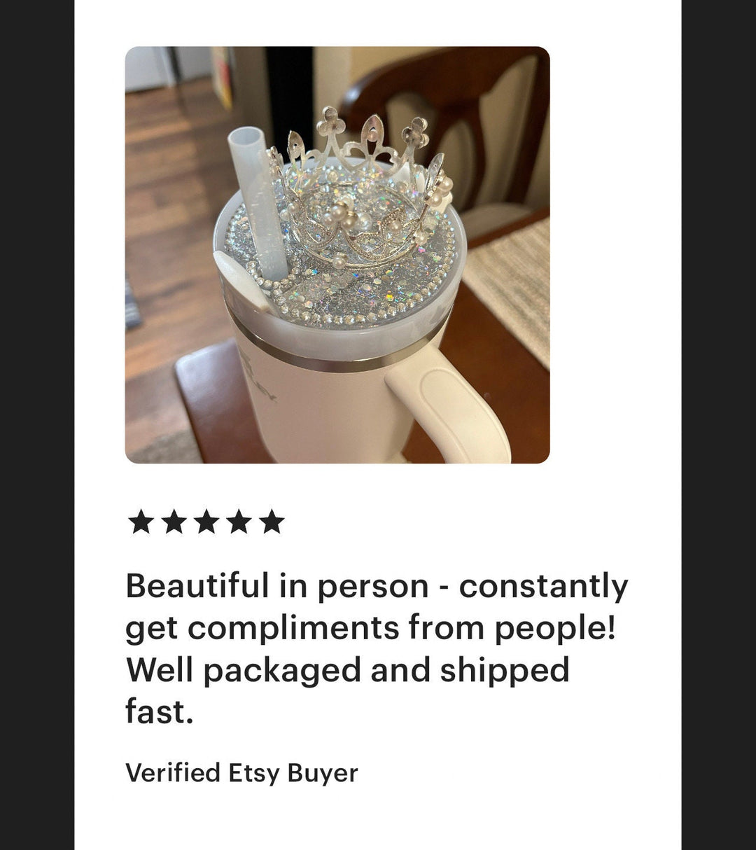 BLING Rhinestone Crown topper, fits Stanley lids, Rhinestones, decorative lid on a fitted base, unique gift BEST SELLER