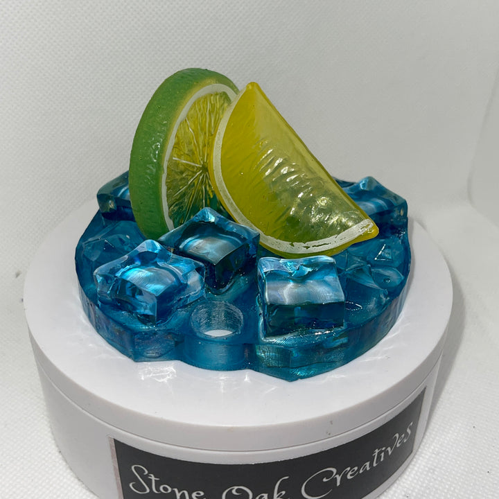 Ocean water and fruit 30 and 40 oz Stanl ey tumbler topper, 3D Decorative tumbler Lid Attachment