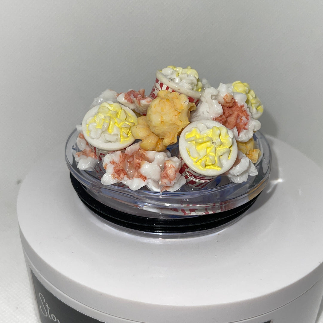 Buttered Popcorn Tumbler Topper, Popcorn Tub, 3D Decorative Lid