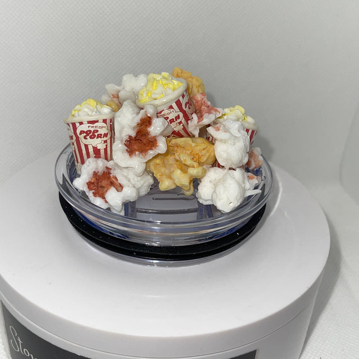 Buttered Popcorn Tumbler Topper, Popcorn Tub, 3D Decorative Lid