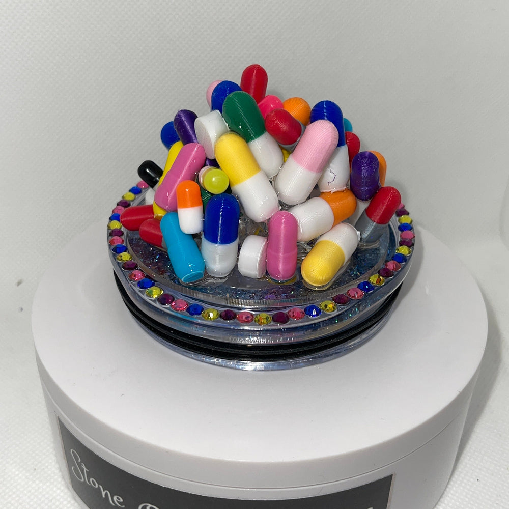 Pharmacy topper, Pill Tumbler Topper, medicine pill topper, mental health tumbler, 3D Decorative Lid - Ice Topper Lid, unique gift