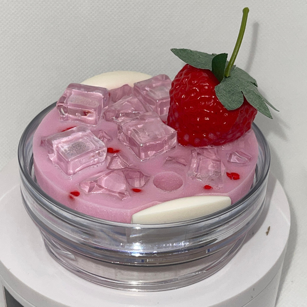 Iced Pink Drink Decorated Stanl ey Tumbler Lid Topper, 30 or 40 oz tumbler topper, 3D Decorative Lid Attachment, tumbler tag