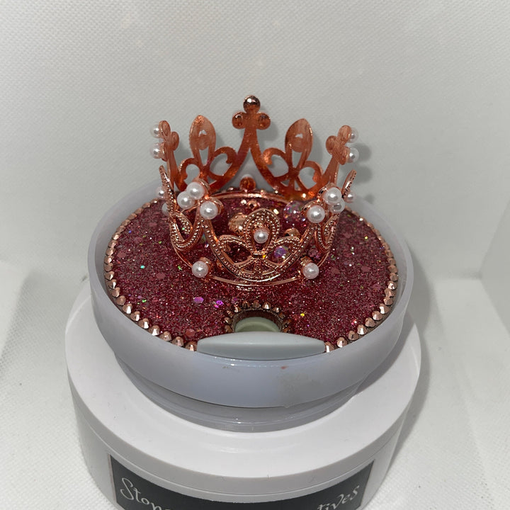 Rose Gold Rhinestone Crown 30 or 40 oz Topper, Diva Topper, Queen Topper, Rhinestone Tumbler Lid 3D decorative lid unique gift BEST SELLER