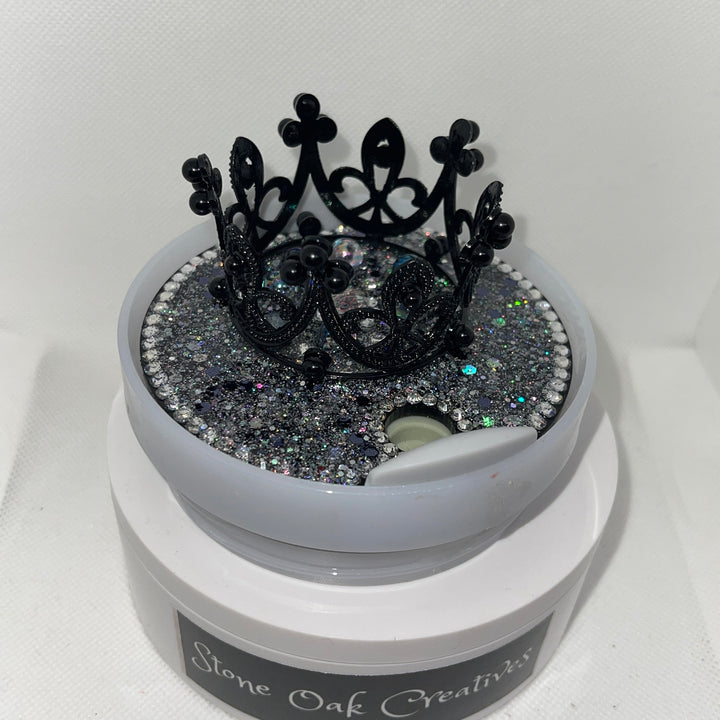 Black Rhinestone Crown 40 & 30 oz Topper, Stanl ey Topper, Queen Topper, Rhinestone Lid, decorative lid attachment, unique gift BEST SELLER