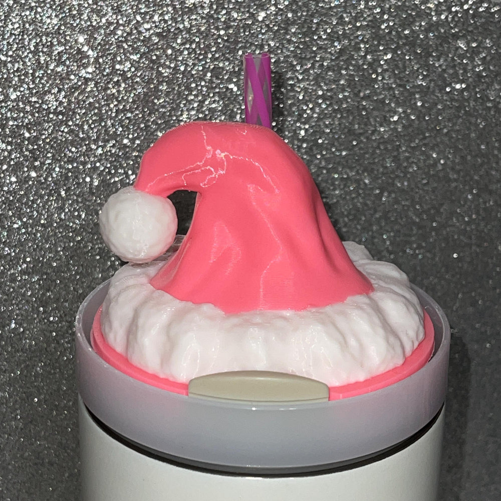 Christmas Santa Hat 30 oz and 40 oz Tumbler Topper, Christmas Tumbler Topper, 3D Decorative Lid Attachment, unique gift