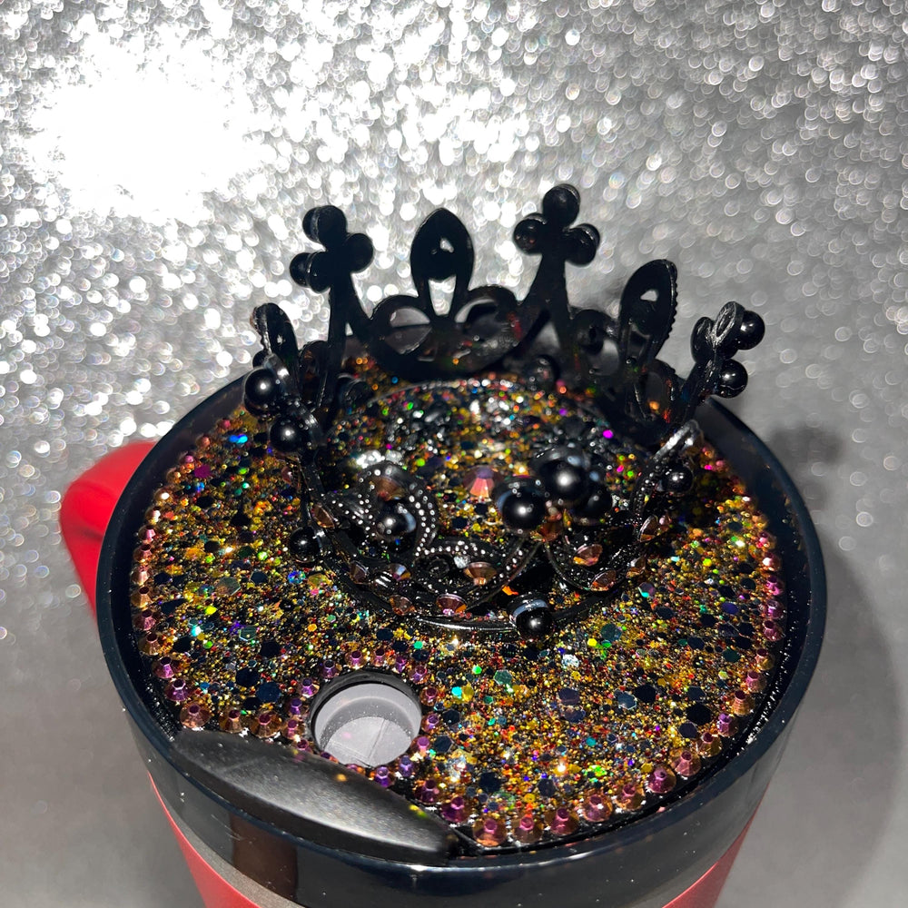 Halloween Rhinestone Crown 40 & 30 oz Topper, Queen Bling, Rhinestones, decorative lid, unique gift LIMITED QUANTITY Best Seller