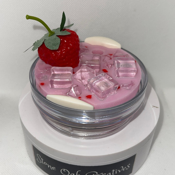 Iced Pink Drink Decorated Stanl ey Tumbler Lid Topper, 30 or 40 oz tumbler topper, 3D Decorative Lid Attachment, tumbler tag