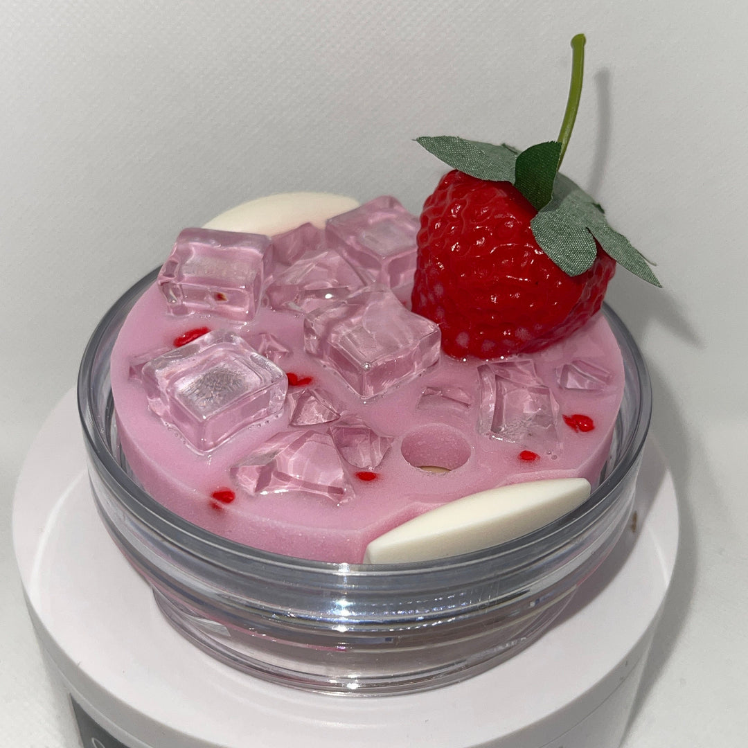 Iced Pink Drink Decorated Stanl ey Tumbler Lid Topper, 30 or 40 oz tumbler topper, 3D Decorative Lid Attachment, tumbler tag