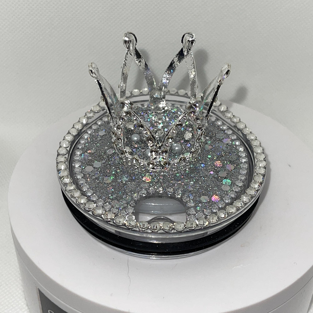 Bling Mini Rhinestone Crown Topper Tag, Diva Topper, Queen Topper, Rhinestone Tumbler Lid 3D decorative tumbler lid attachment, unique gift