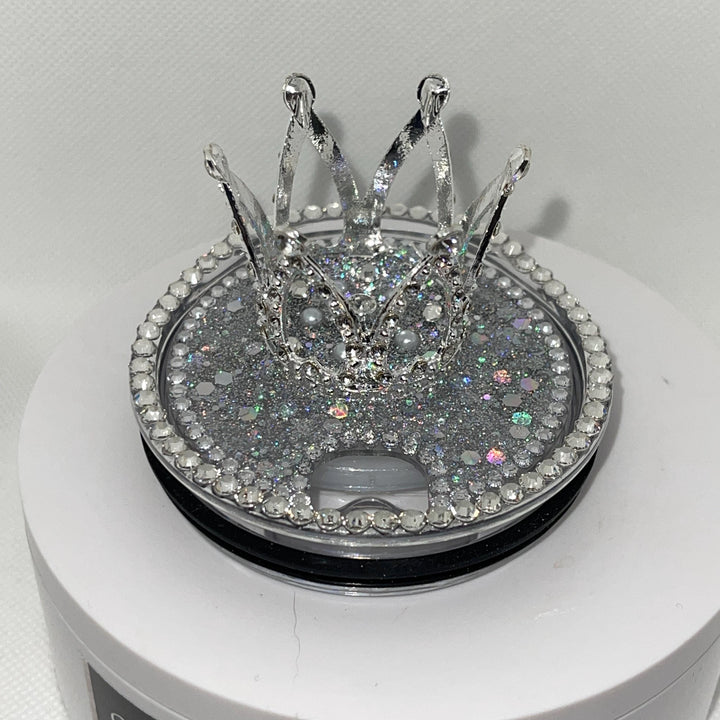 Bling Mini Rhinestone Crown Topper Tag, Diva Topper, Queen Topper, Rhinestone Tumbler Lid 3D decorative tumbler lid attachment, unique gift