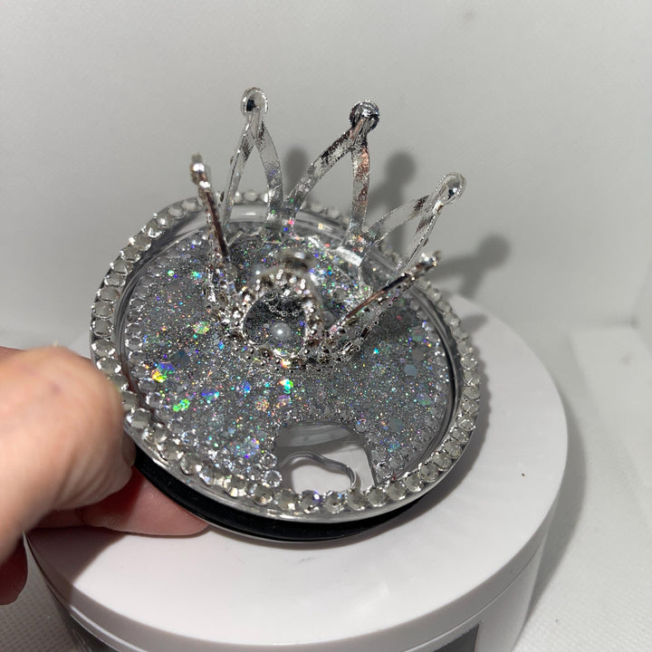 Bling Mini Rhinestone Crown Topper Tag, Diva Topper, Queen Topper, Rhinestone Tumbler Lid 3D decorative tumbler lid attachment, unique gift