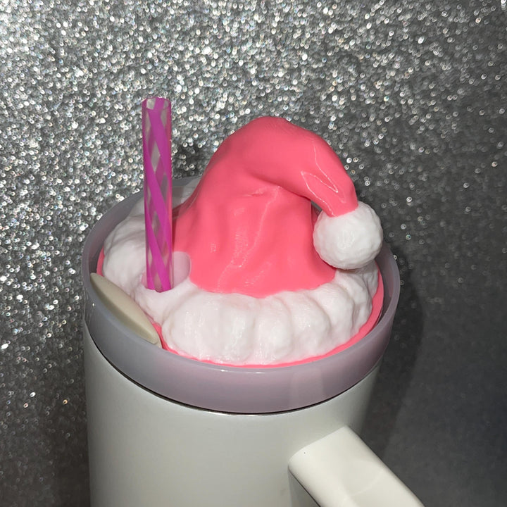3D Santa Hat Tumbler Topper for 40 oz tumblers, Christmas tumbler topper, 3D Christmas Topper