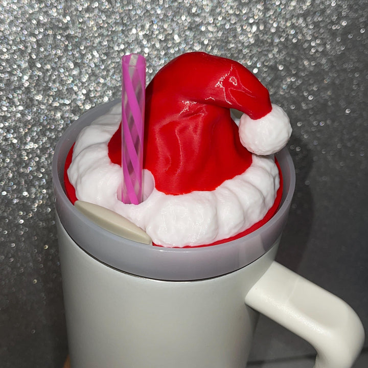 3D Santa Hat Tumbler Topper for 40 oz tumblers, Christmas tumbler topper, 3D Christmas Topper