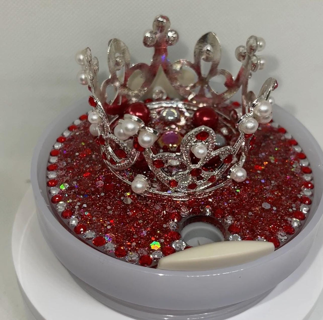 Christmas Rhinestone Crown 40 & 30 oz Stanl ey Topper, Queen Bling, Rhinestones, decorative lid, unique gift LIMITED QUANTITY Best Seller