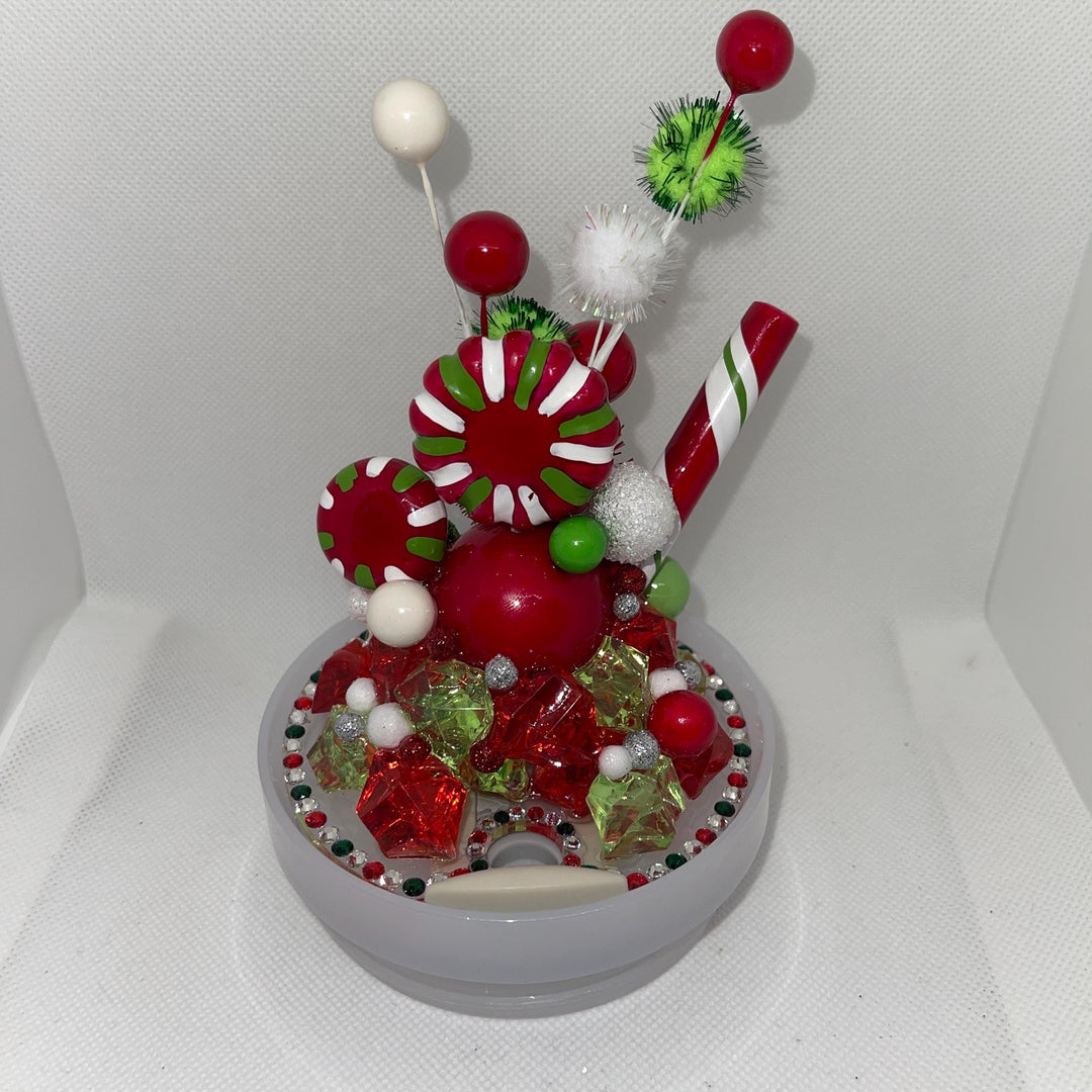 Whimsical Christmas Topper, Merry Christmas Tumbler Topper 3D Decorative Lid - 20 oz, 30 oz and 40 oz tumbler lid, unique gift