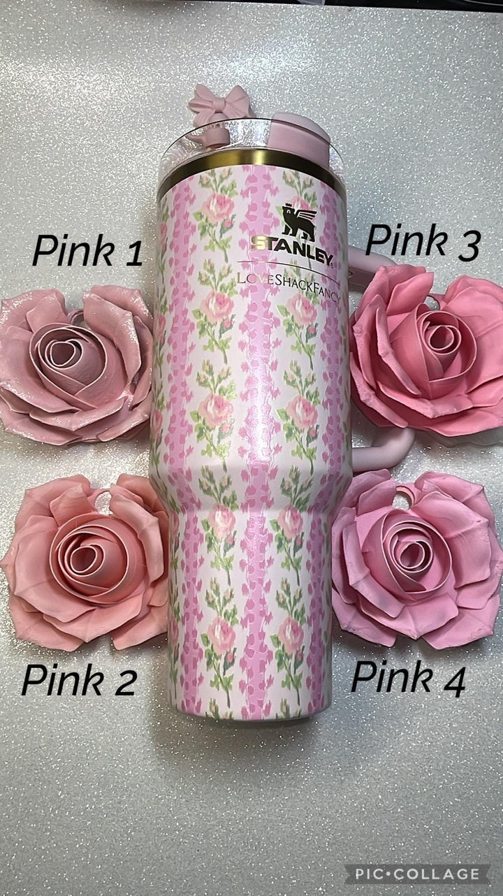 NEW!! 3D Rose Tumbler Topper that fit the Love Shack Fancy Stanley lids, Rose tumbler topper, 3D Decorative Lid, BEST SELLER