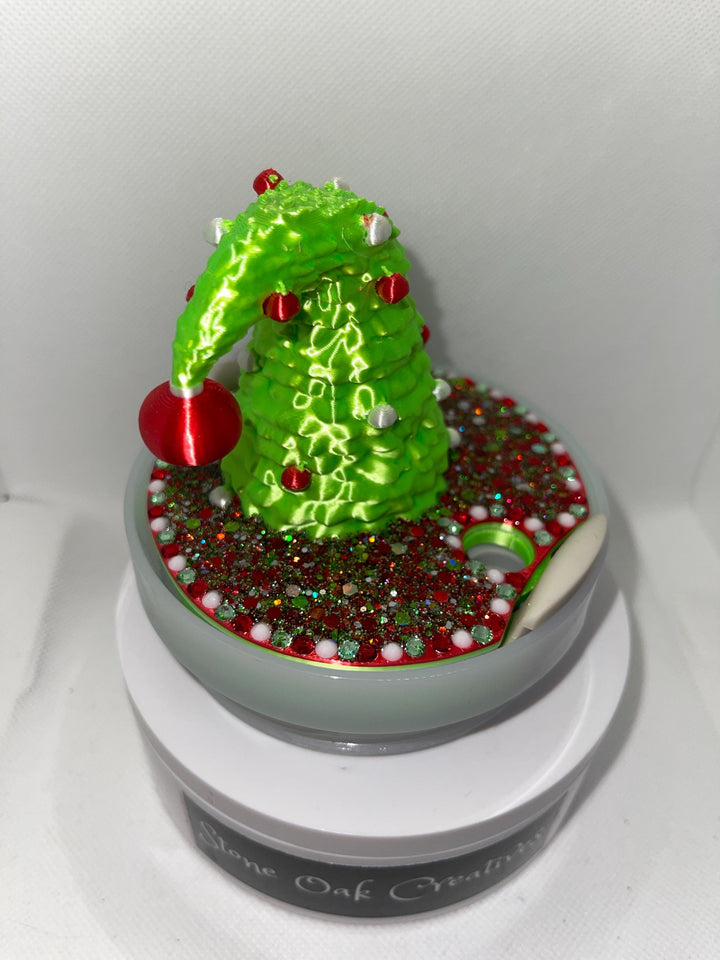 Whimsical Christmas Tree Topper, Fun style Christmas tree Tumbler Topper 3D Decorative Lid, fits a 40 oz Stanley tumbler lid, unique gift