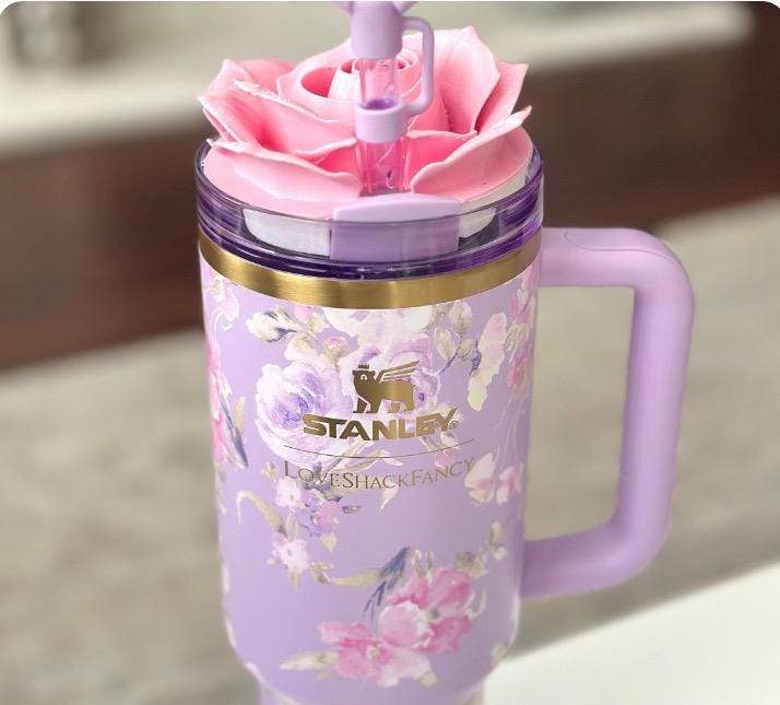 3D Rose Tumbler Topper that fit the Love Shack Fancy Stanley lids, Rose tumbler topper, 3D Decorative Lid attachment, HOT SELLER