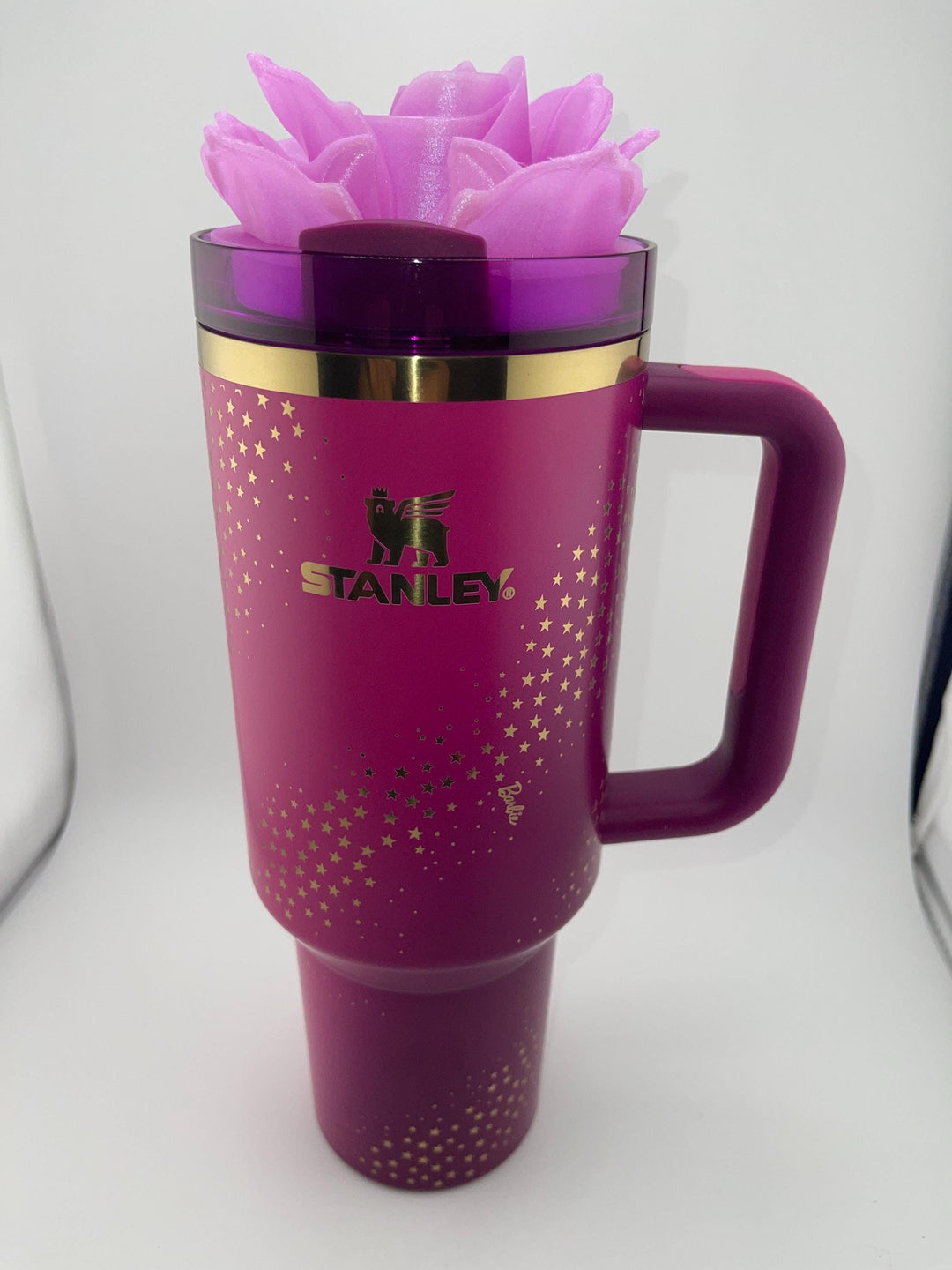 3D Rose Tumbler Topper that fit the new Barbie x Stanley 70s Superstar lids, Rose tumbler topper, 3D Decorative Lid