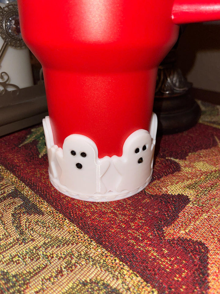 Halloween Rhinestone Ghost Tumbler Boot, Halloween Tumbler Sleeve, Festive Tumbler Accessories for 30 and 40 oz Tumblers, Unique Gift