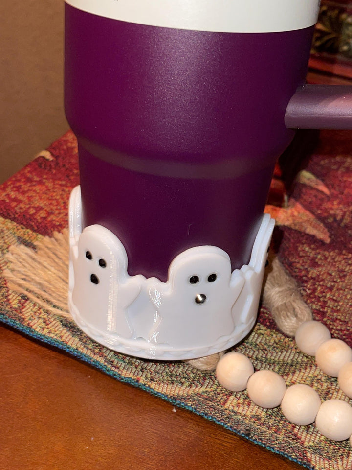 Halloween Rhinestone Ghost Tumbler Boot, Halloween Tumbler Sleeve, Festive Tumbler Accessories for 30 and 40 oz Tumblers, Unique Gift