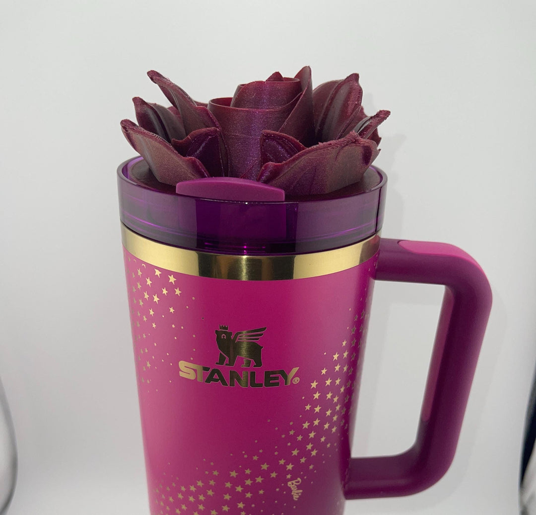 3D Rose Tumbler Topper that fit the new Superstar lids, Rose tumbler topper, 3D Decorative Lid