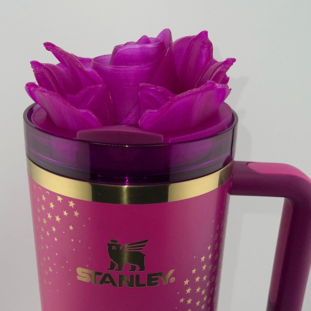 3D Rose Tumbler Topper that fit the new Superstar lids, Rose tumbler topper, 3D Decorative Lid