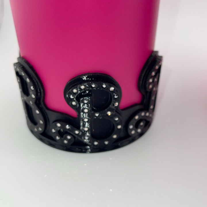 Rhinestone Monogram Letter B Tumbler Boot, Doll Tumbler, Fit's the Stanley x Barb Tumblers, Silicone Boot, Protective Sleeve, HOT SELLER