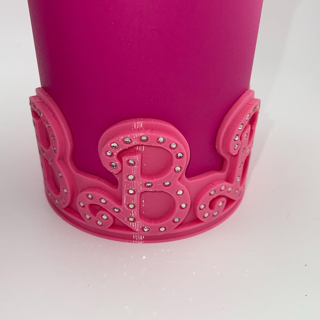 Rhinestone Monogram Letter B Tumbler Boot, Doll Tumbler, Fit's the Stanley x Barb Tumblers, Silicone Boot, Protective Sleeve, HOT SELLER