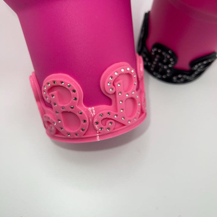 Rhinestone Monogram Letter B Tumbler Boot, Doll Tumbler, Fit's the Stanley x Barb Tumblers, Silicone Boot, Protective Sleeve, HOT SELLER