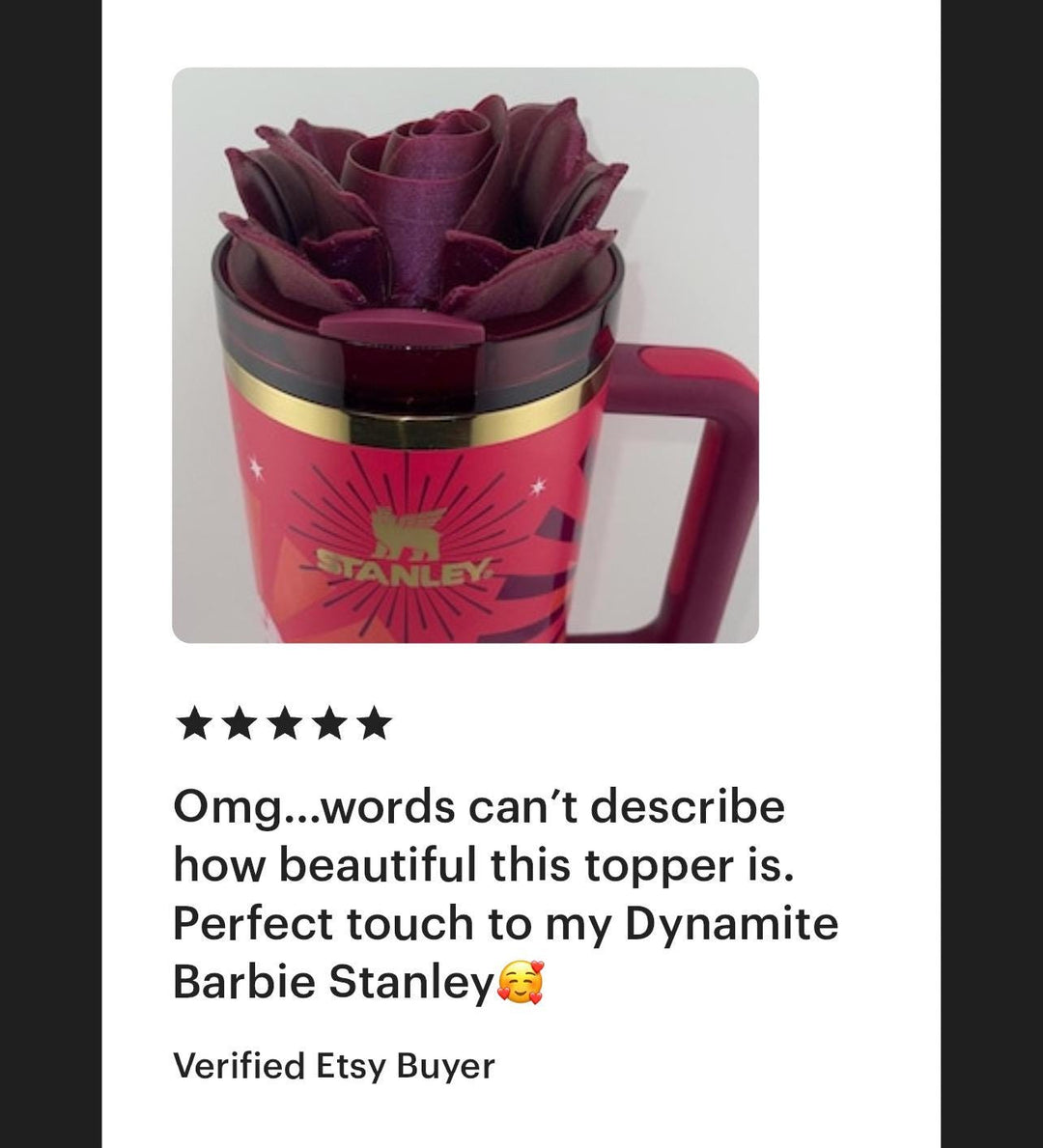 3D Rose Tumbler Topper that fit the new Dynomite lids, Rose tumbler topper, 3D Decorative Lid