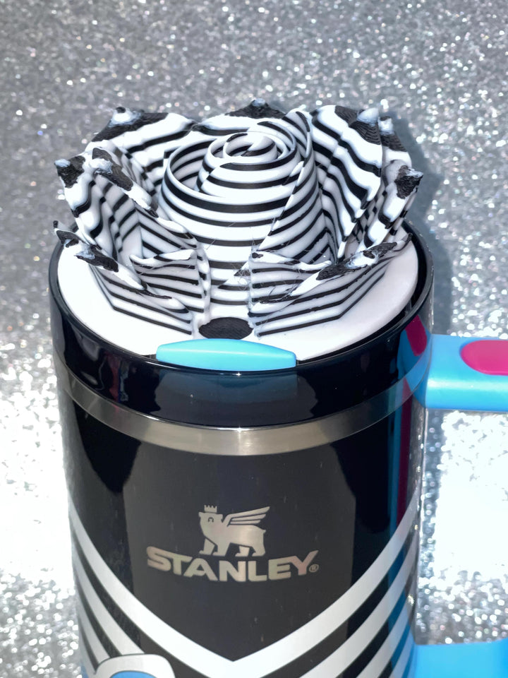 3D Rose Tumbler Topper that fit the new Barb x Stan 1959 Original lids, Rose tumbler topper, 3D Decorative Lid