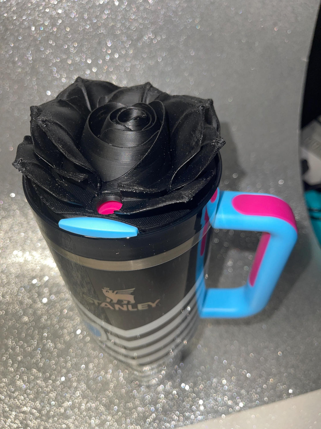 3D Rose Tumbler Topper that fit the new Barb x Stan 1959 Original lids, Rose tumbler topper, 3D Decorative Lid