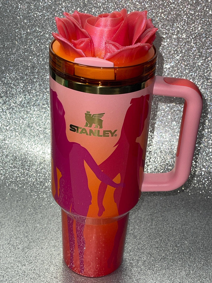 3D Rose Tumbler Topper that fit the new Twist n Turn or Moolah Kicks lids, Rose tumbler topper, 3D Decorative Lid