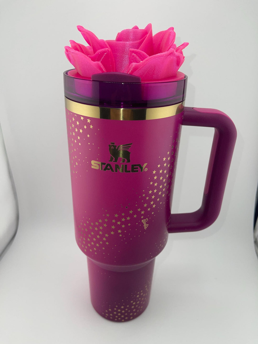 3D Rose Tumbler Topper that fit the new Barbie x Stanley 70s Superstar lids, Rose tumbler topper, 3D Decorative Lid