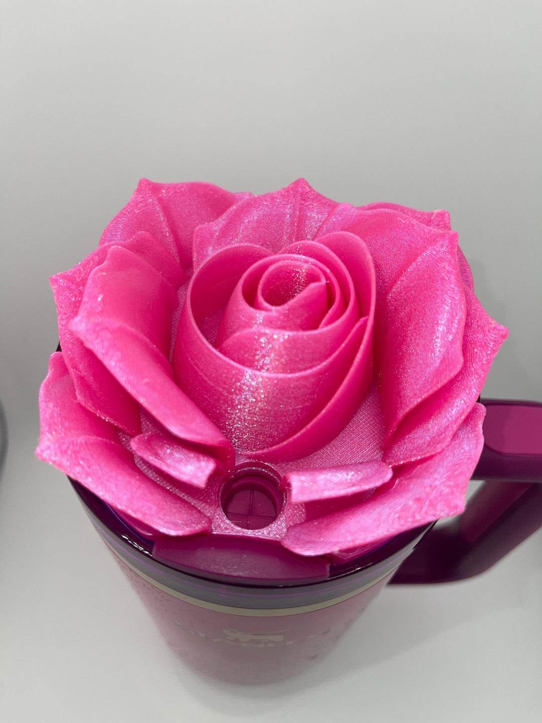 3D Rose Tumbler Topper that fit the new Barbie x Stanley 70s Superstar lids, Rose tumbler topper, 3D Decorative Lid