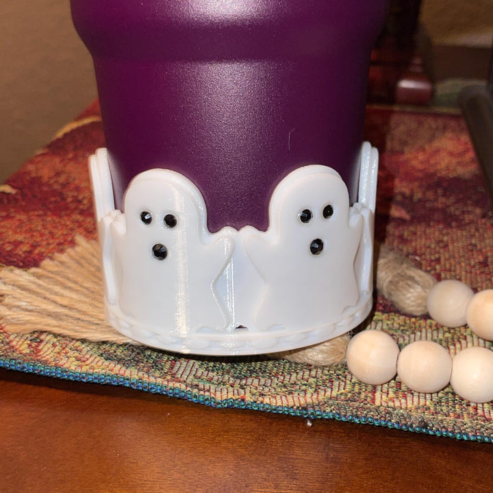 Halloween Rhinestone Ghost Tumbler Boot, Halloween Tumbler Sleeve, Festive Tumbler Accessories for 30 and 40 oz Tumblers, Unique Gift