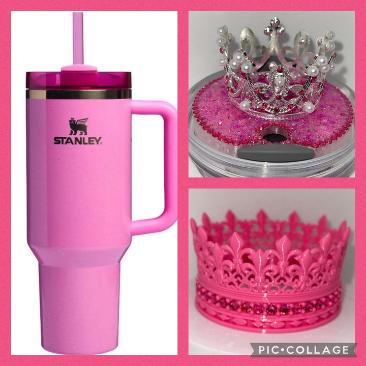 Good Witch Rhinestone Crown or Rose tumbler topper, Fits your Stanley Wicked Glinda tumbler, unique gift, HOT SELLER