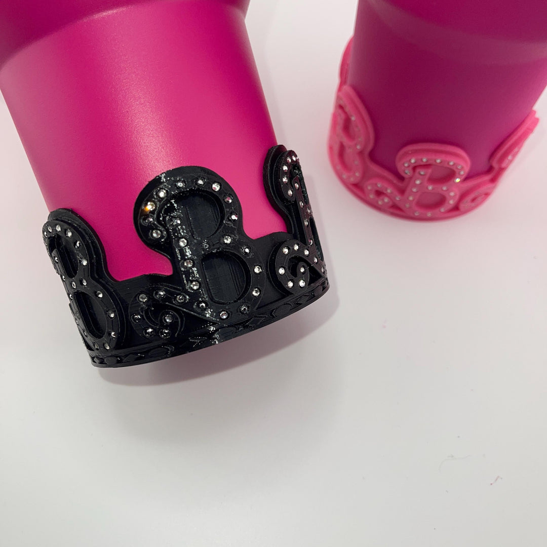 Rhinestone Monogram Letter B Tumbler Boot, Doll Tumbler, Fit's the Stanley x Barb Tumblers, Silicone Boot, Protective Sleeve, HOT SELLER