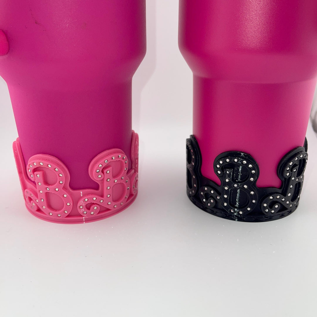 Rhinestone Monogram Letter B Tumbler Boot, Doll Tumbler, Fit's the Stanley x Barb Tumblers, Silicone Boot, Protective Sleeve, HOT SELLER