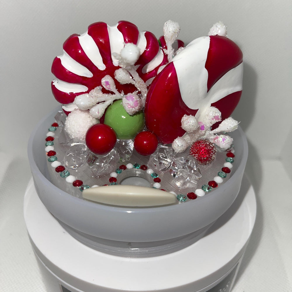 Whimsical Christmas Candy Topper, Merry Christmas Tumbler Topper 3D Decorative Lid, fits your Stanley tumbler lid, unique Christmas gift